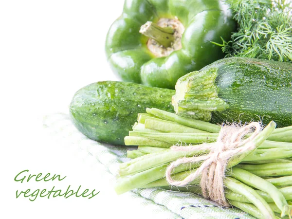 Assortment of fresh green vegetables for health for your text — Stock Photo, Image