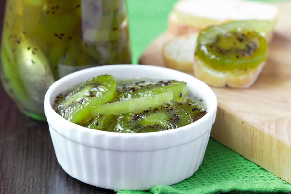 Exotische Marmelade, Confiture mit Kiwi und Zitrone — Stockfoto