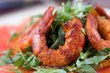 Greyfurt rucola, Roka Salatası ile baharatlı Cum carpaccio