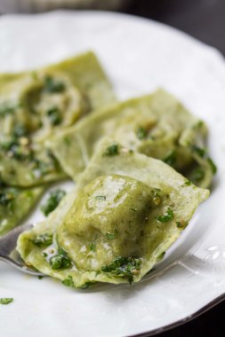 mantı makarna mantar dolma, petrol, pars ile yeşil hamur