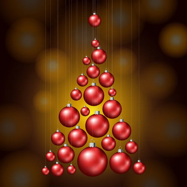 Arbre de Noël en boules rouges — Image vectorielle