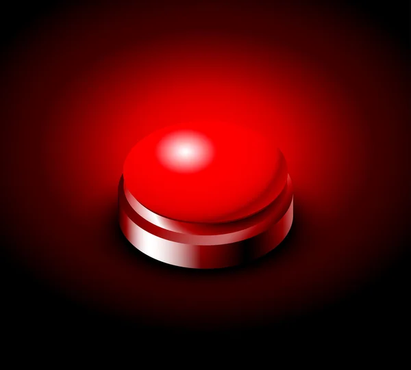 Bouton pressé avec lumière rouge — Image vectorielle