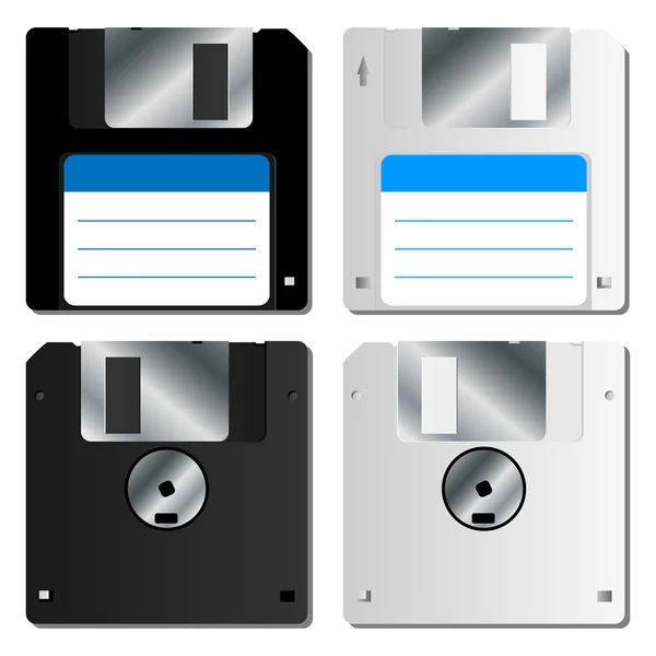 Realistic floppy disk set — Stock Vector