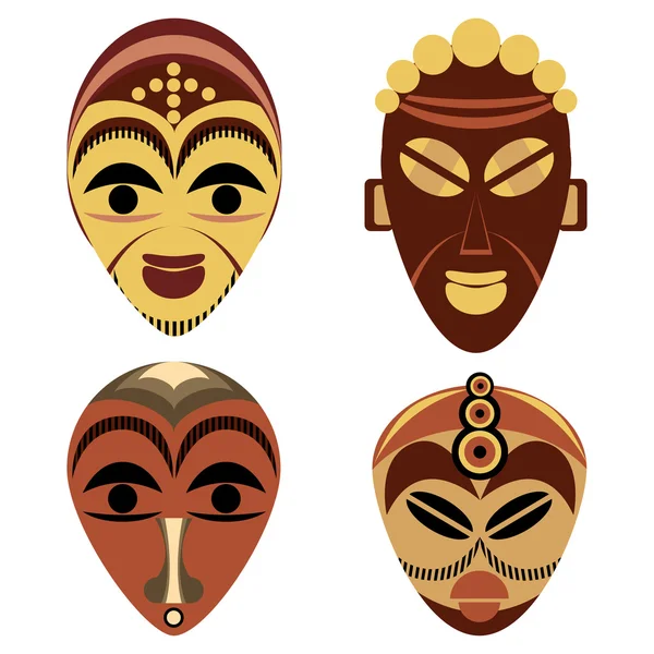 Conjunto de máscara africana — Vetor de Stock