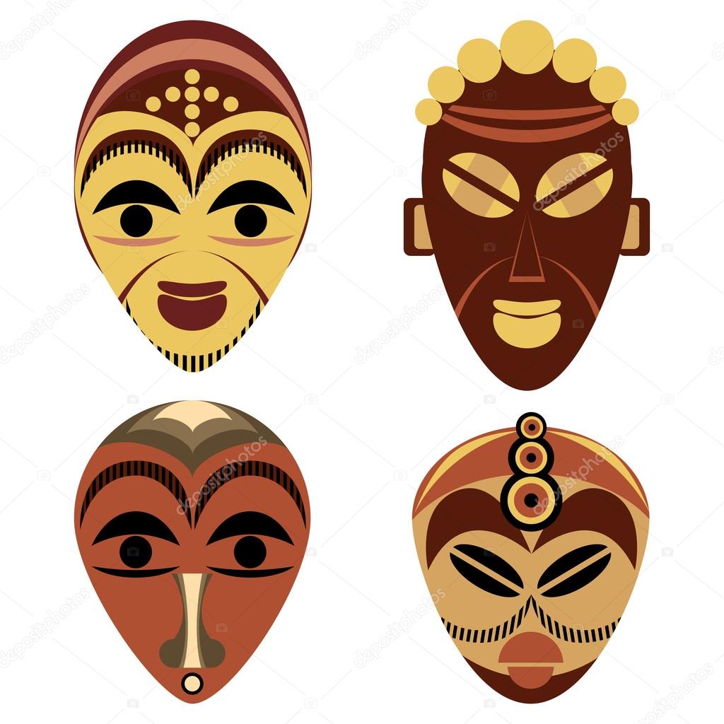 African mask set