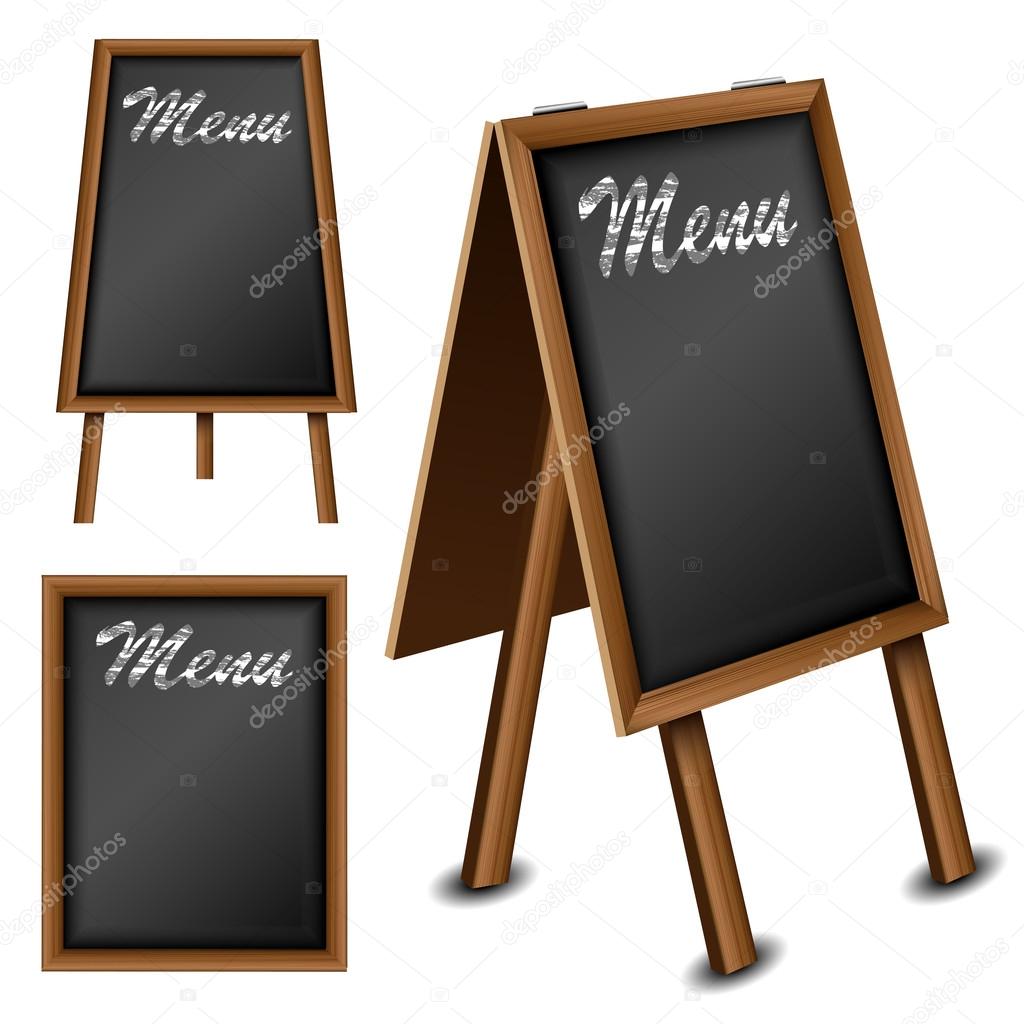Wood blackboard set for menu
