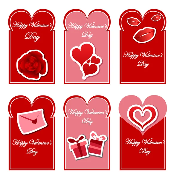 バレンタインの日カード セット — ストックベクタ