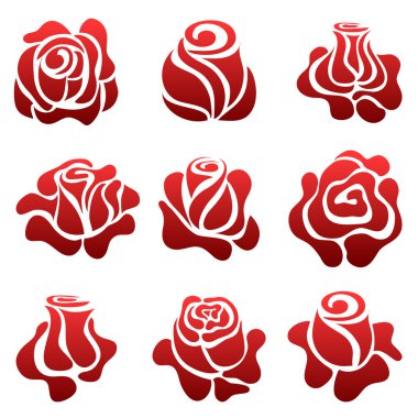 Rose symbol set clipart