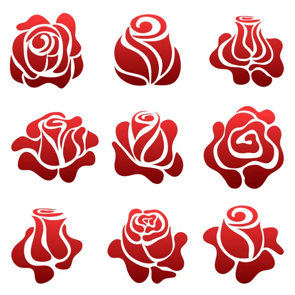 Rose symbol set — Stock Vector