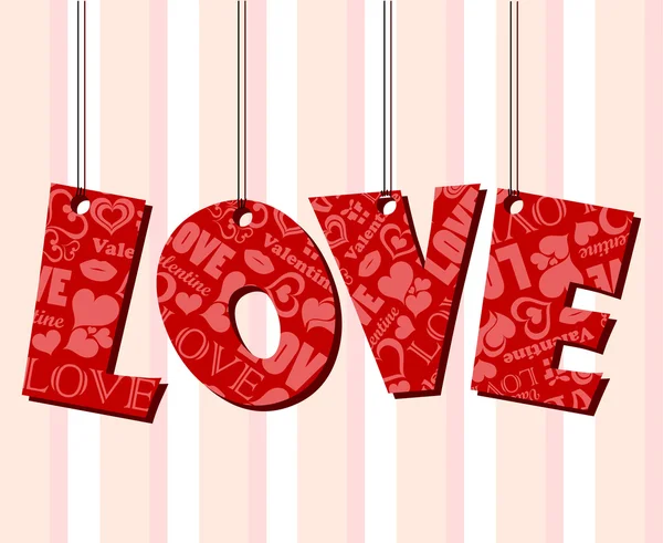 Abstracte valentine tekstframe met meeloper letters — Stockvector