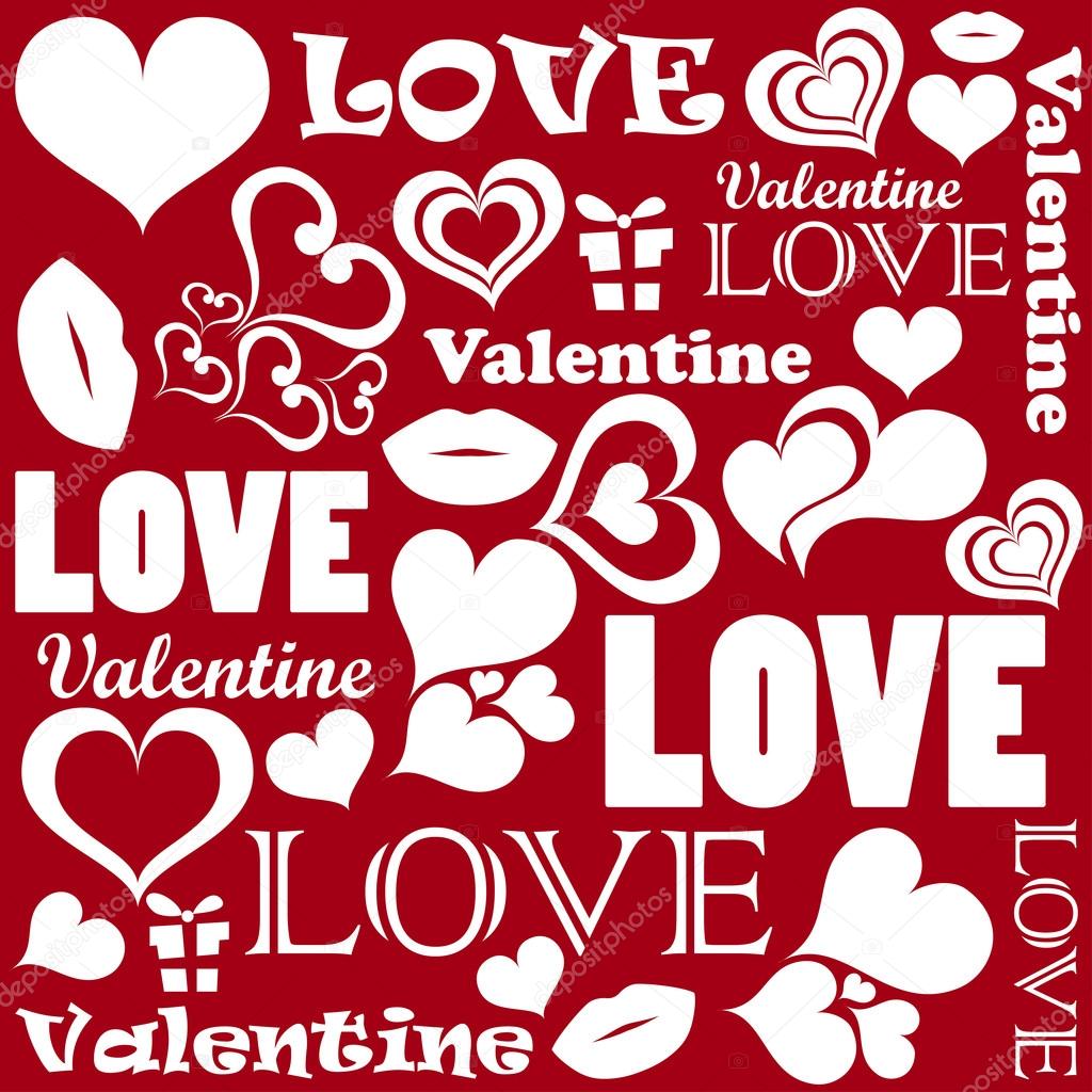 Valentine pattern with love symbols