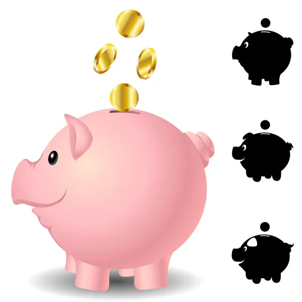 Piggy bank set — Stock Vector