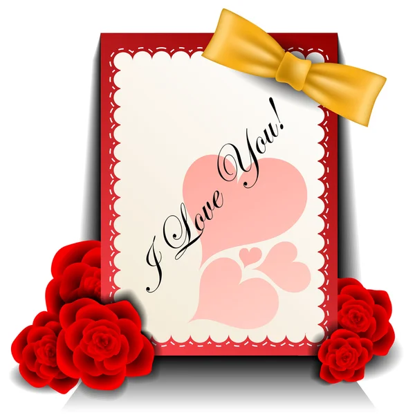 Cartão Valentim com rosa vermelha —  Vetores de Stock