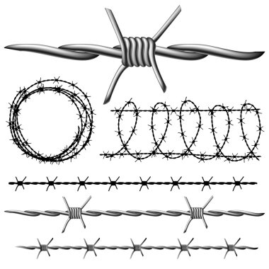 Barbed wire set clipart