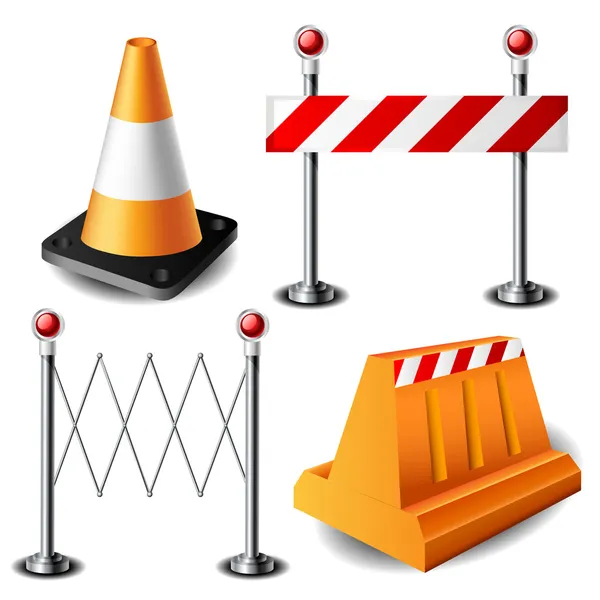 Barricade item set — Stock Illustration Barricade item set Royalty Free Stock Vectors