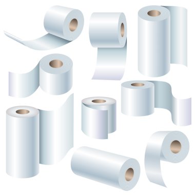 Paper roll set clipart