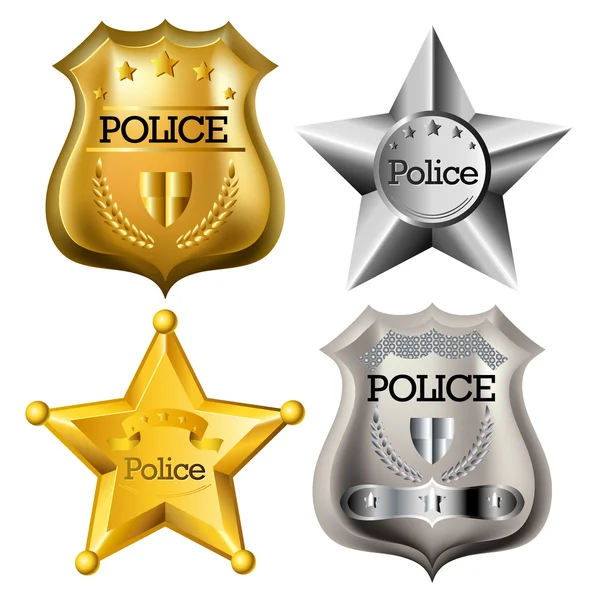 Politie badge set — Stockvector