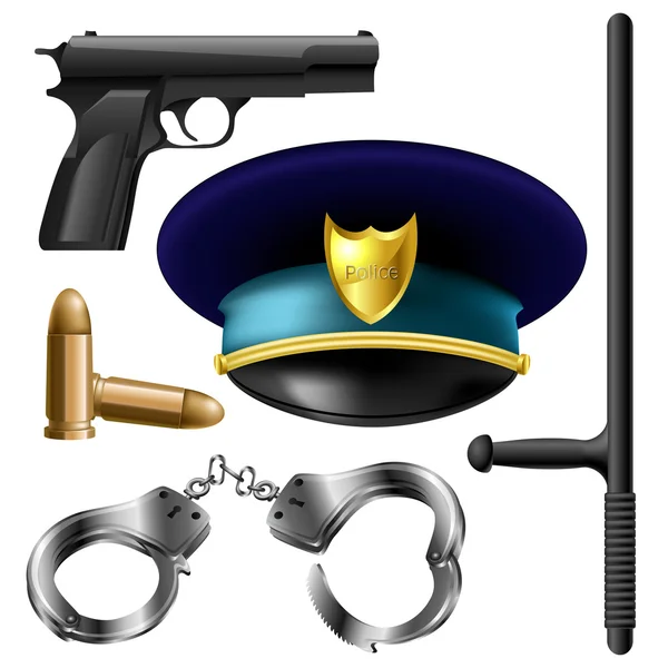 Elementi di polizia impostati — Vettoriale Stock