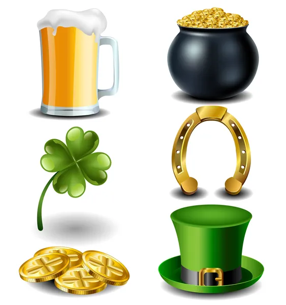 St Patricks day symbol set eps10 — Stock Vector