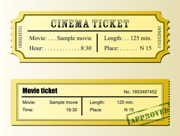 Bilet do kina film — Wektor stockowy