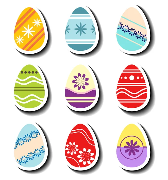 Soyut Paskalya yumurtası sticker seti — Stok Vektör