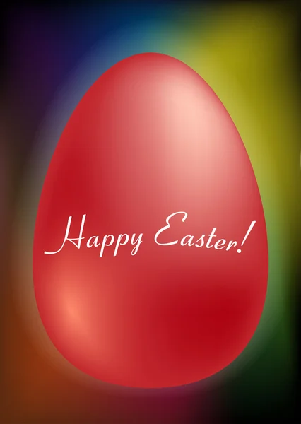 Carte de vœux de Pâques colorée avec oeuf rouge — Image vectorielle