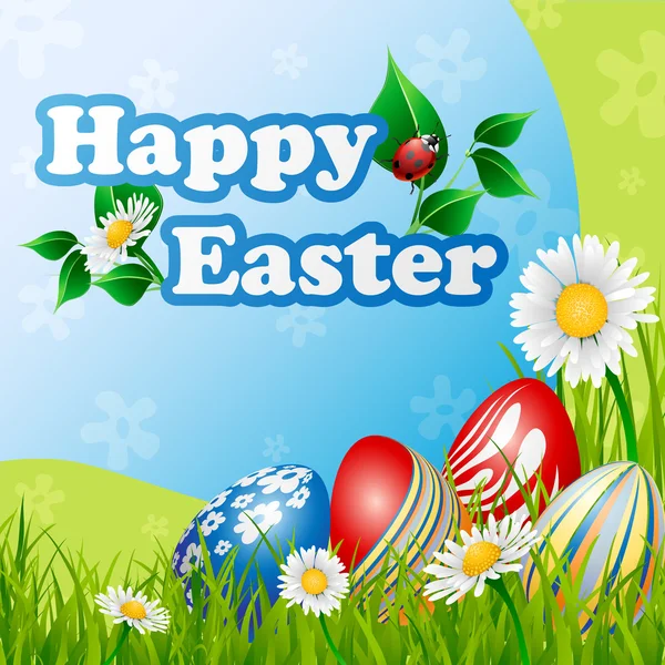 Carte de vœux de Pâques aux œufs — Image vectorielle