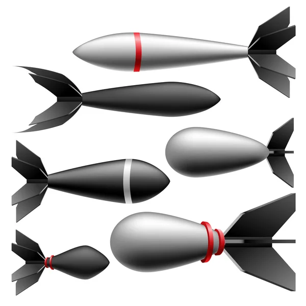 Jeu de bombes fusées — Image vectorielle