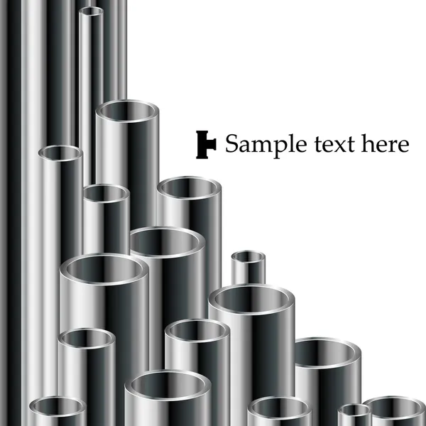 Industriële tekstachtergrond met pijp set — Stockvector