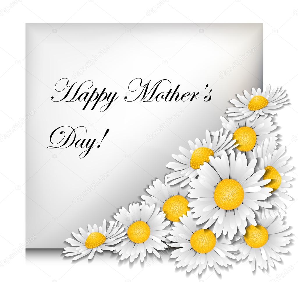 Mothers day card with daisies