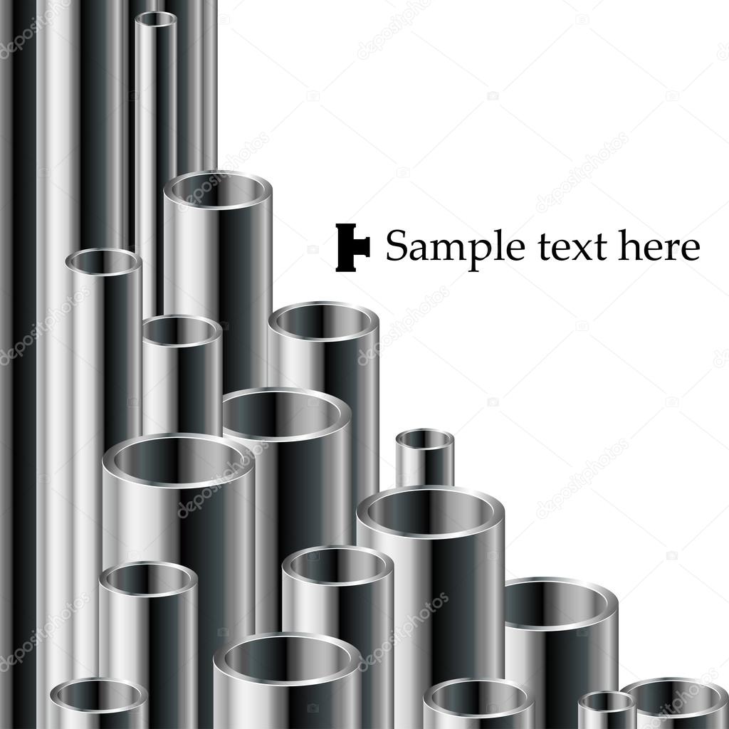 Industrial text background with pipe set