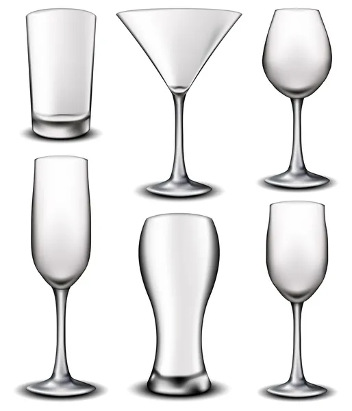 Empty glass set — Stock Vector