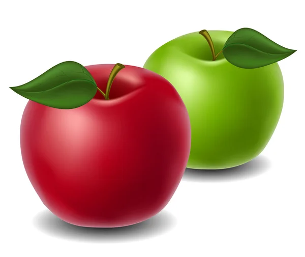 Κόκκινο και πράσινο μήλο — Διανυσματικό Αρχείο