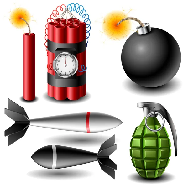 Juego de bombas — Vector de stock