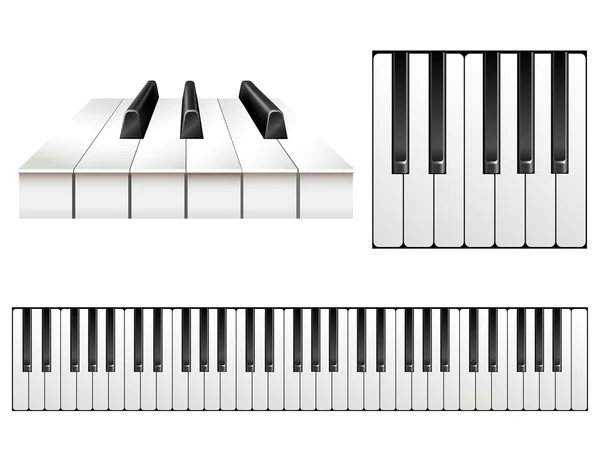 Ensemble de clés pour piano — Image vectorielle