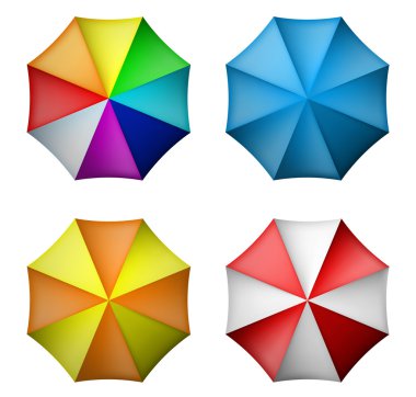 Umbrella set from top view