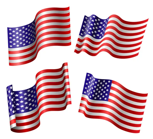 American flag set — Stock Vector