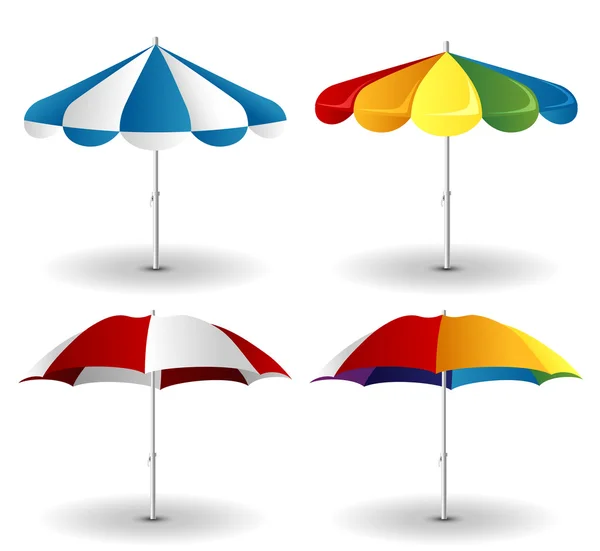 Beach umbrella set — Stock Vector