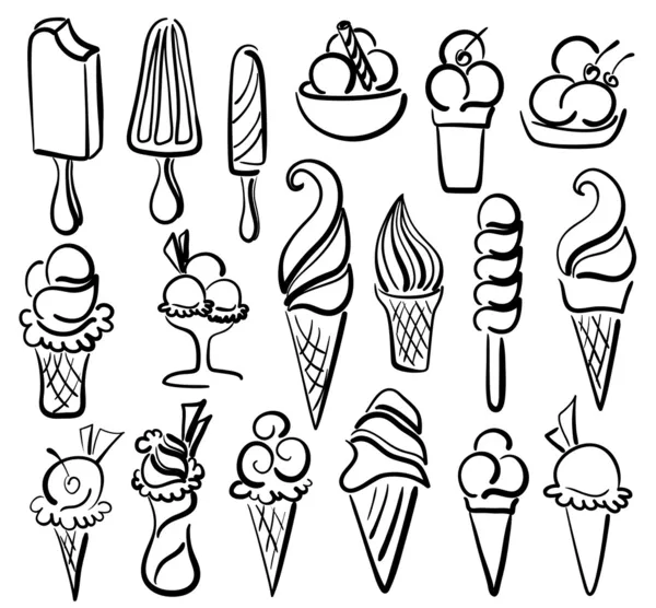 Ice cream symbol set — Stock Vector