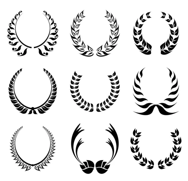 Laurel wreath symbol set — Stock Vector