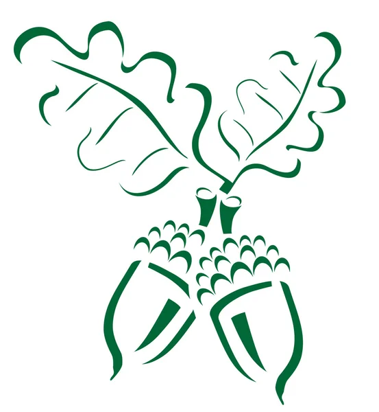 Gland abstrait avec des feuilles — Image vectorielle