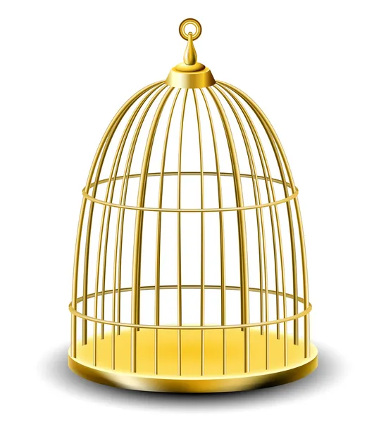 Golden bird cage — Stock Vector