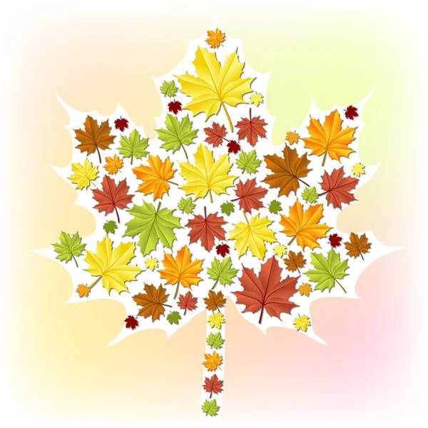 Jesień liść z małych liści — Wektor stockowy