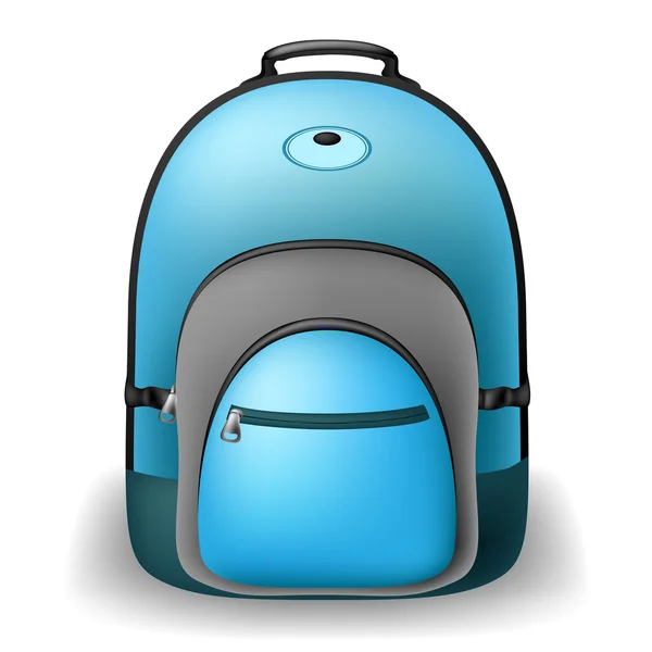 Bolso escolar azul — Vector de stock