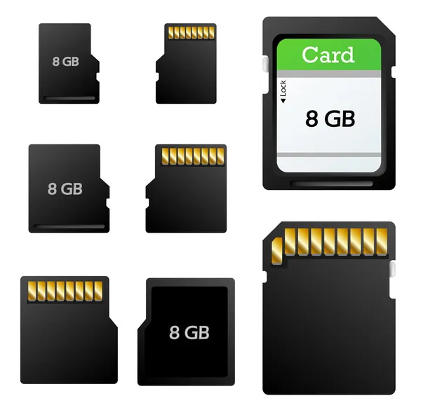 Memory card set — Stock Vector