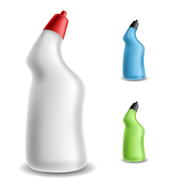 Conjunto de botellas de detergente sanitario — Vector de stock