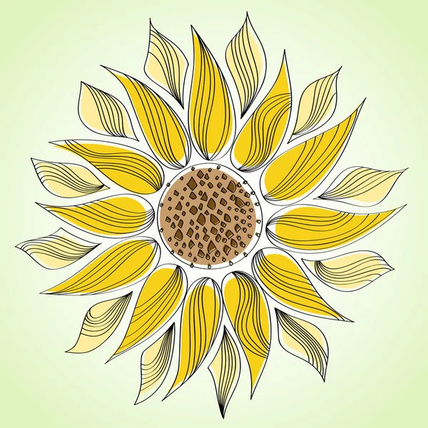 Abstract line sunflower — Stock Vector