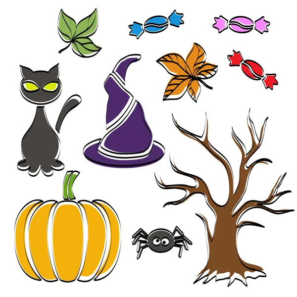 Abstracte halloween symbool instellen — Stockvector