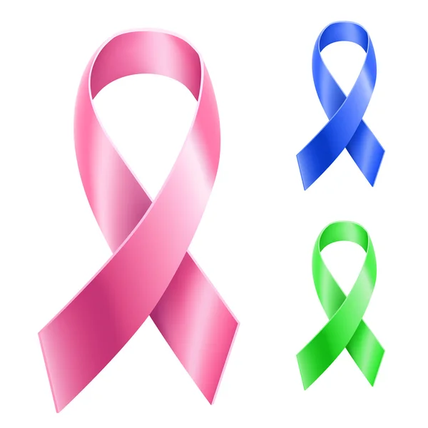 Cancer ribbon set — Stock Vector