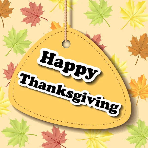Étiquette de Thanksgiving avec motif de feuille — Image vectorielle